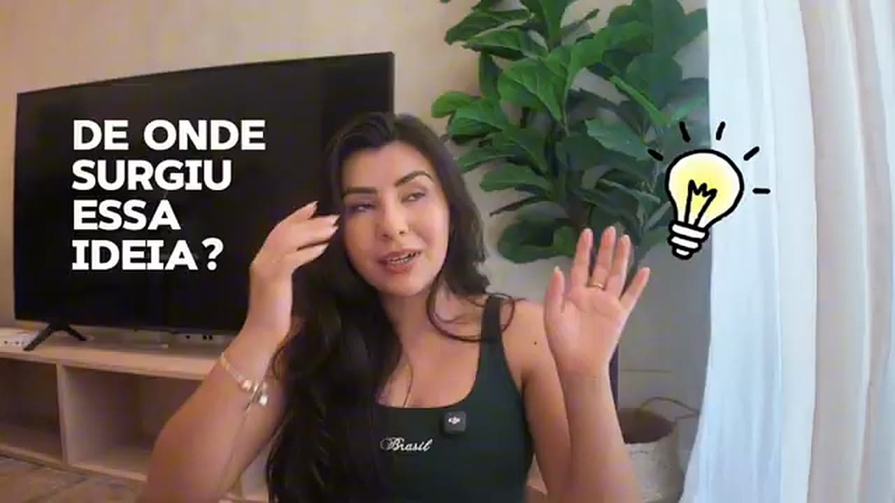 Karol Barbosa no vídeo com a pergunta na tela: de onde surgiu essa ideia?
